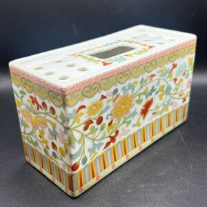 Vintage Andrea Sadek Winterthur Library Collection Ceramic Floral Flower Brick